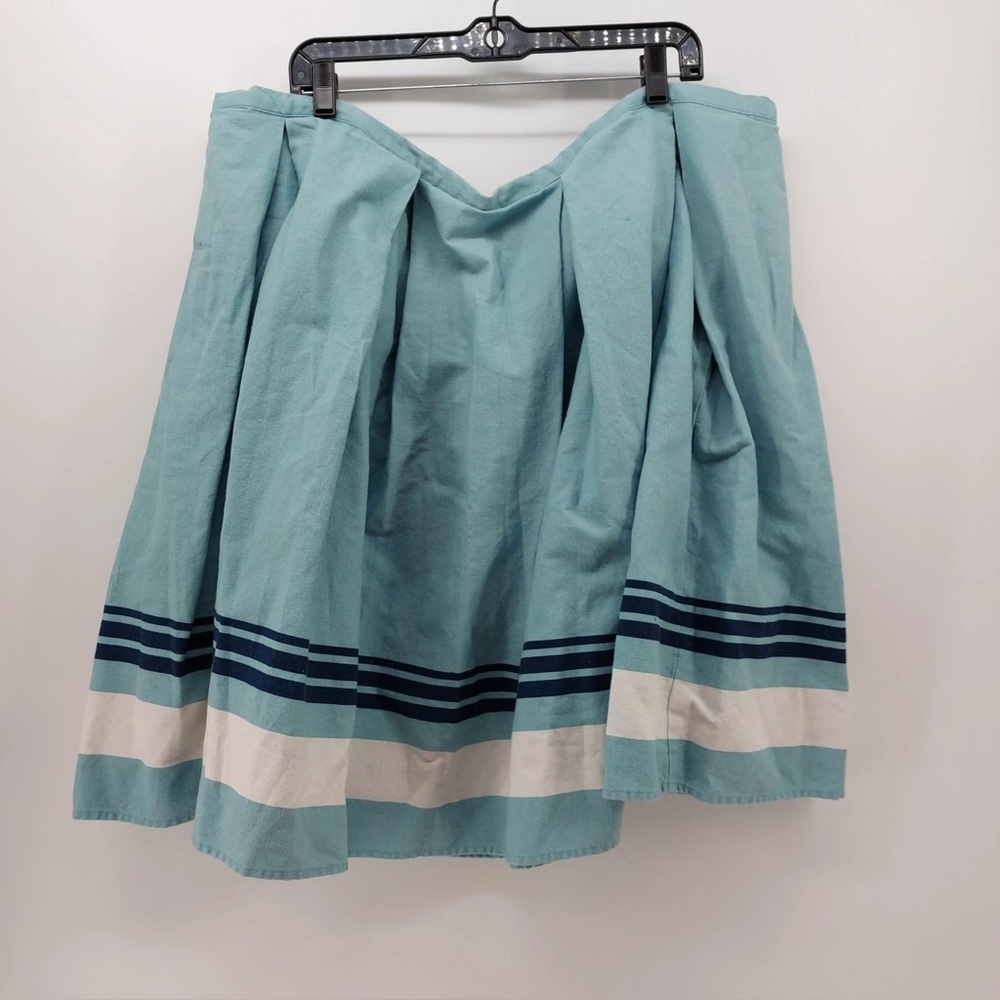 Blue and White Striped Women's Skirt